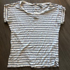Women's Old Navy White Striped Boatneck Tee M
